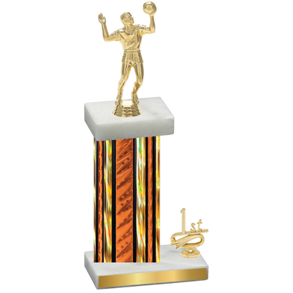 Accented Single Orange Glacier First Place Volleyball Trophy