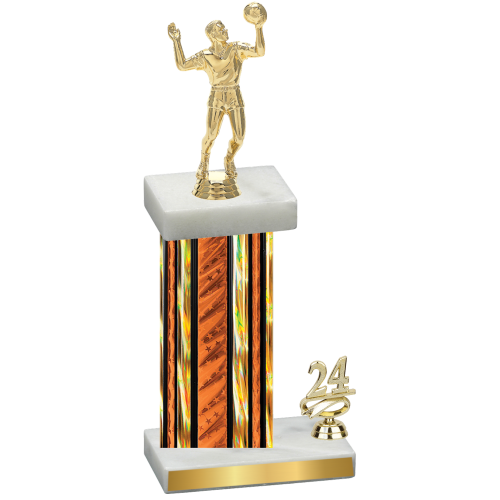 Accented Single Orange Glacier Year Volleyball Trophy