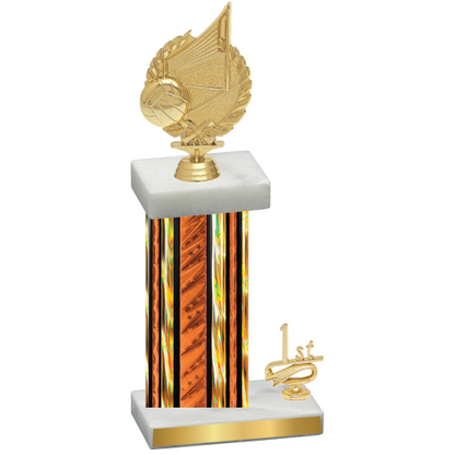 Accented Single Orange Glacier First Place Volleyball Trophy