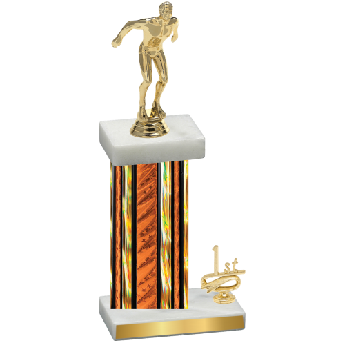 Accented Single Orange Glacier First Place Swimming Trophy
