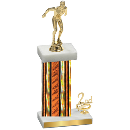 Accented Single Orange Glacier Second Place Swimming Trophy