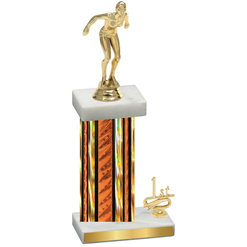 Accented Single Orange Glacier First Place Tennis Trophy