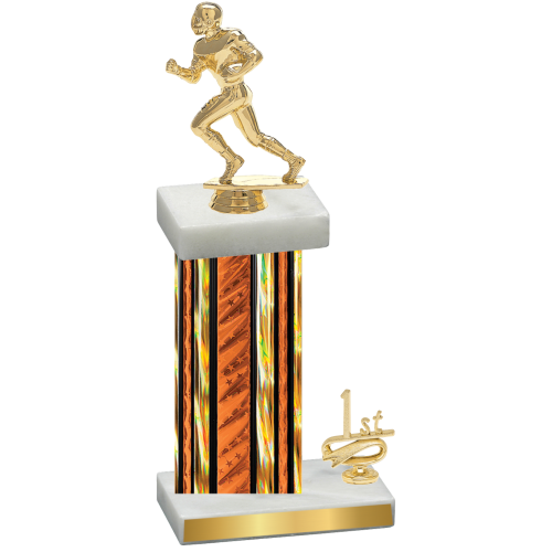 Accented Single Orange Glacier First Place Football Trophy