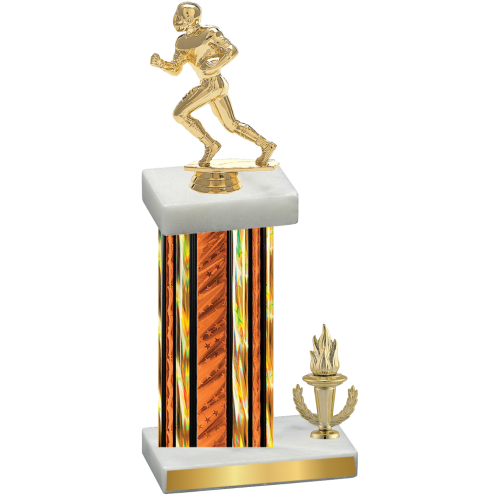 Accented Single Orange Glacier Victory Football Trophy