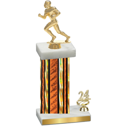 Accented Single Orange Glacier Year Football Trophy