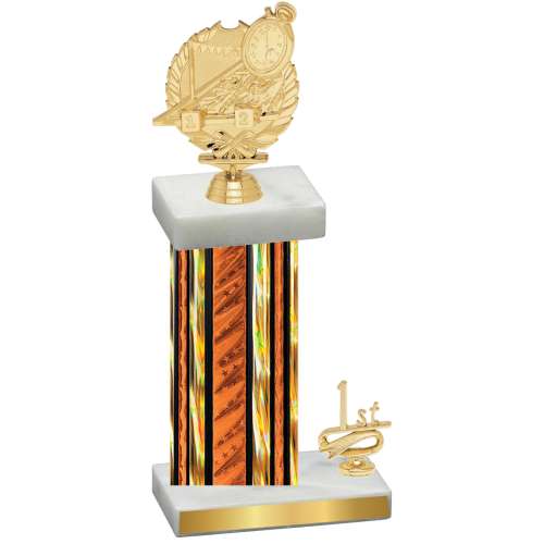 Accented Single Orange Glacier First Place Swimming Trophy