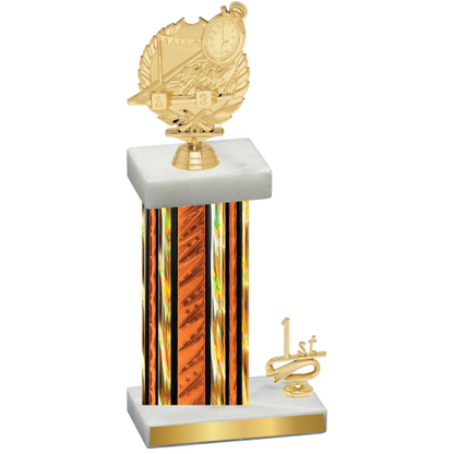 Accented Single Orange Glacier First Place Swimming Trophy
