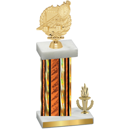 Accented Single Orange Glacier Victory Swimming Trophy