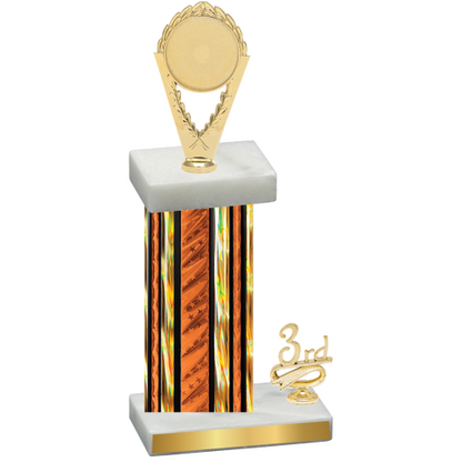 Accented Single Orange Glacier Third Place Insert Trophy