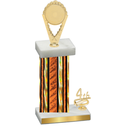 Accented Single Orange Glacier Fourth Place Insert Trophy