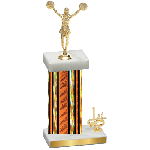 Accented Single Orange Glacier First Place Cheerleading Trophy