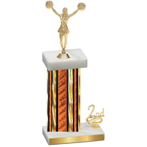 Accented Single Orange Glacier Second Place Cheerleading Trophy