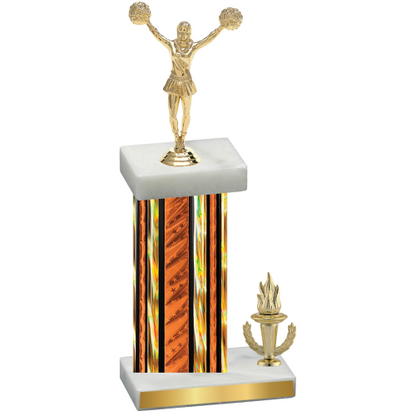 Accented Single Orange Glacier Victory Cheerleading Trophy