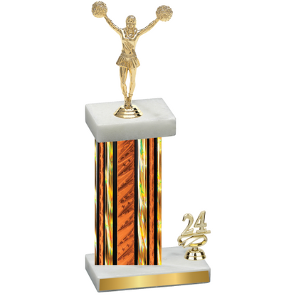 Accented Single Orange Glacier Year Cheerleading Trophy