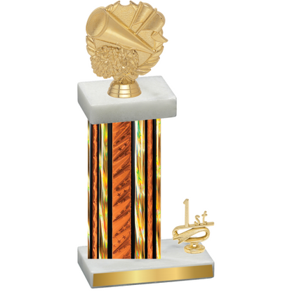 Accented Single Orange Glacier First Place Cheerleading Trophy