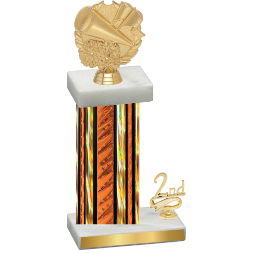 Accented Single Orange Glacier Second Place Cheerleading Trophy