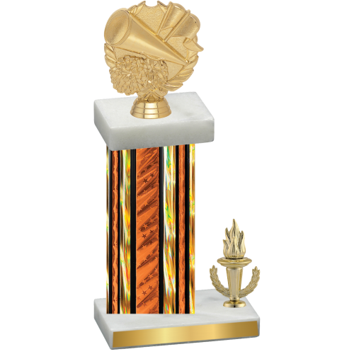 Accented Single Orange Glacier Victory Cheerleading Trophy