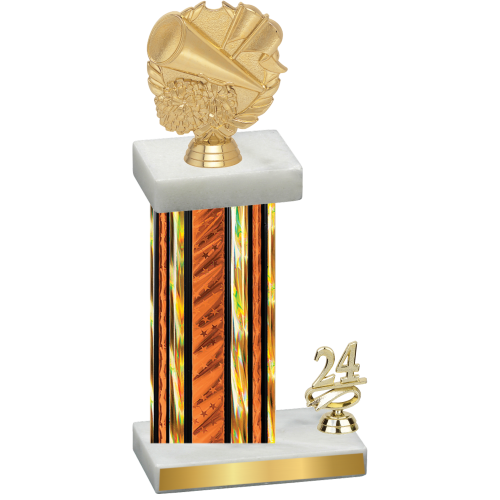 Accented Single Orange Glacier Year Cheerleading Trophy