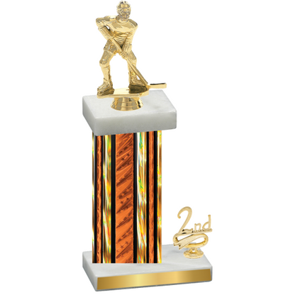 Accented Single Orange Glacier Second Place Hockey Trophy