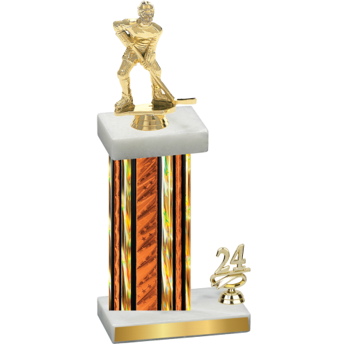 Accented Single Orange Glacier Year Hockey Trophy