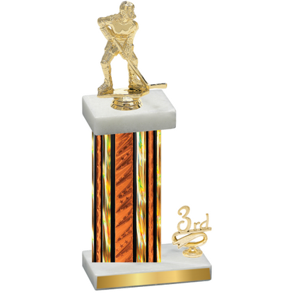 Accented Single Orange Glacier Third Place Hockey Trophy
