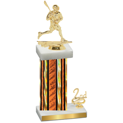 Accented Single Orange Glacier Second Place Lacrosse Trophy