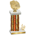 Accented Single Orange Glacier Fourth Place Basketball Trophy