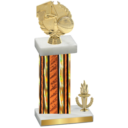 Accented Single Orange Glacier Victory Basketball Trophy