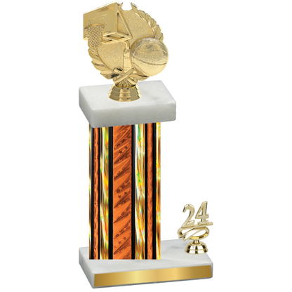 Accented Single Orange Glacier Year Basketball Trophy