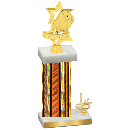 Accented Single Orange Glacier First Place Pickleball Trophy