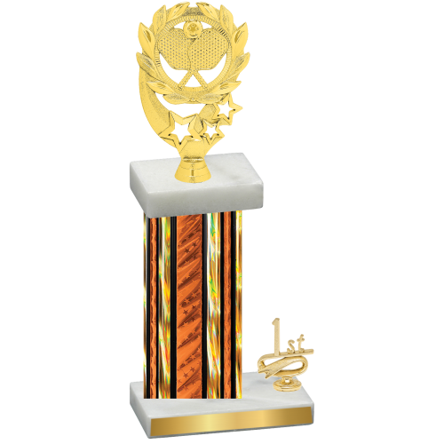 Accented Single Orange Glacier First Place Pickleball Trophy