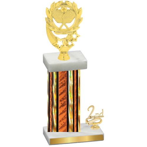 Accented Single Orange Glacier Second Place Pickleball Trophy