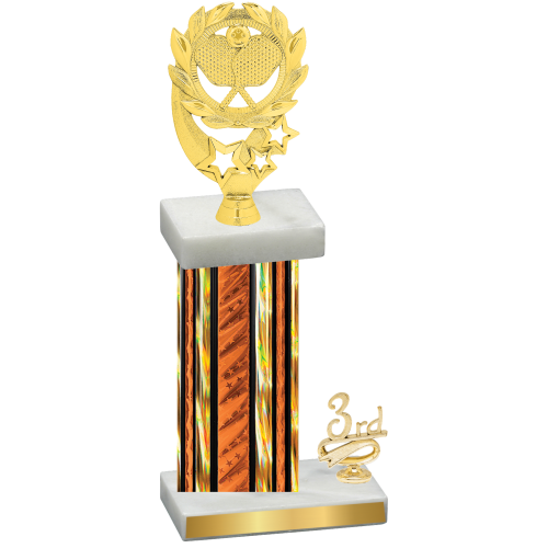 Accented Single Orange Glacier Third Place Pickleball Trophy