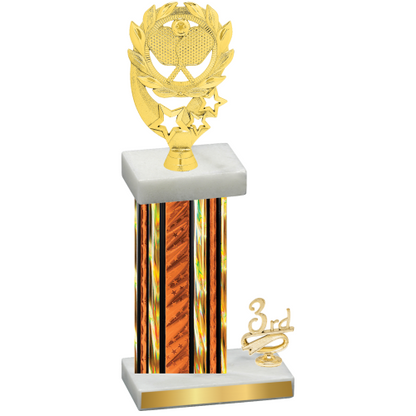 Accented Single Orange Glacier Third Place Pickleball Trophy