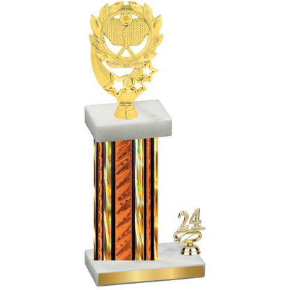 Accented Single Orange Glacier Year Pickleball Trophy