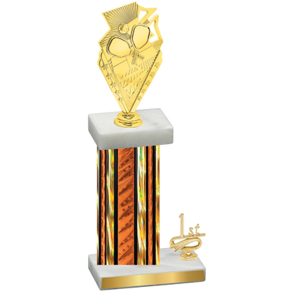 Accented Single Orange Glacier First Place Pickleball Trophy