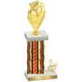 Accented Single Orange Glacier Second Place Pickleball Trophy