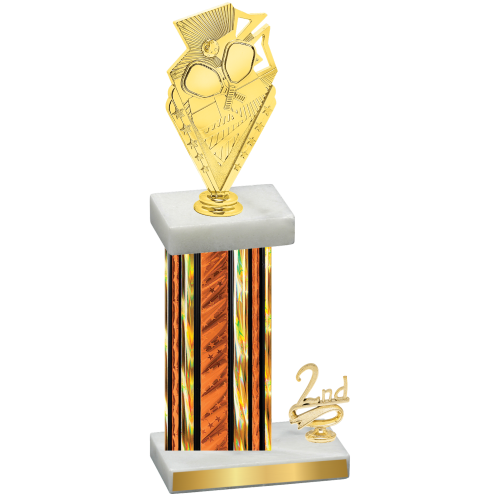 Accented Single Orange Glacier Second Place Pickleball Trophy