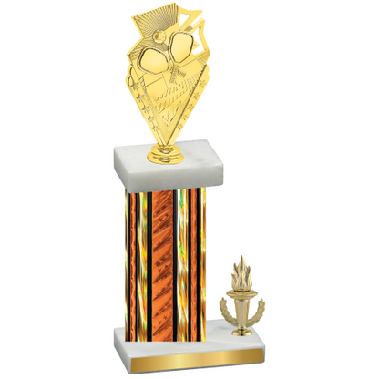 Accented Single Orange Glacier Victory Pickleball Trophy