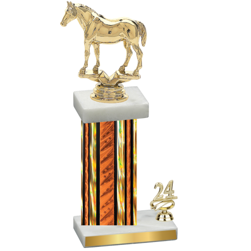 Accented Single Orange Glacier Year Horses Trophy