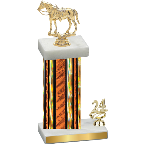 Accented Single Orange Glacier Year Horses Trophy