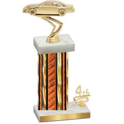 Accented Single Orange Glacier Fourth Place Cars Trophy