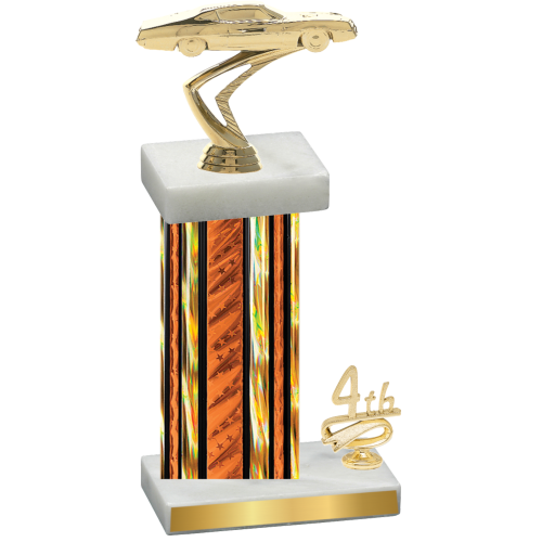 Accented Single Orange Glacier Fourth Place Cars Trophy