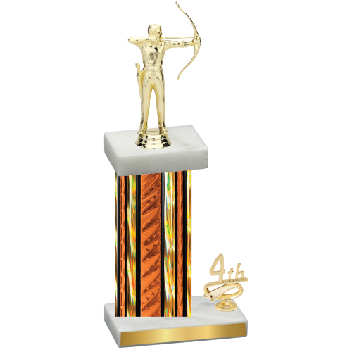 Accented Single Orange Glacier Fourth Place Archery Trophy
