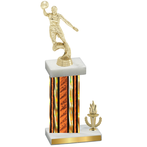 Accented Single Orange Glacier Victory Basketball Trophy