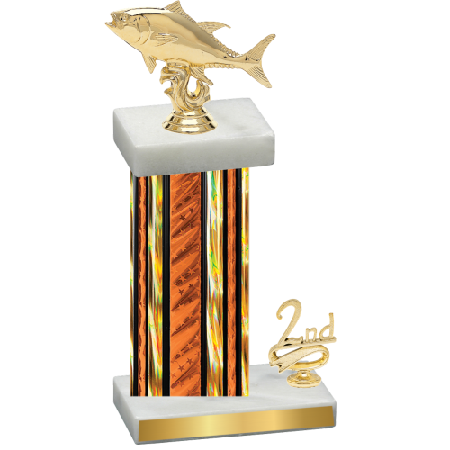 Accented Single Orange Glacier Second Place Fishing Trophy