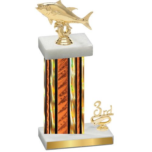 Accented Single Orange Glacier Third Place Fishing Trophy