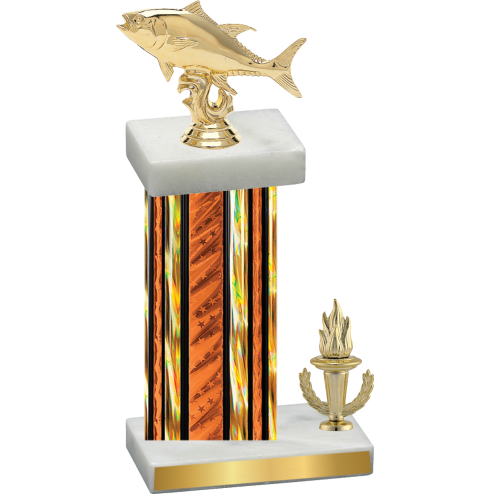 Accented Single Orange Glacier Victory Fishing Trophy