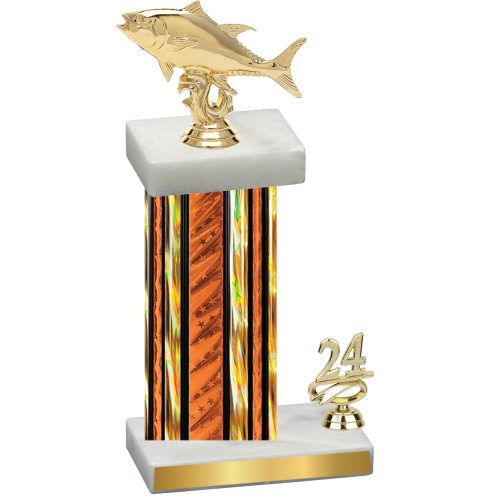 Accented Single Orange Glacier Year Fishing Trophy