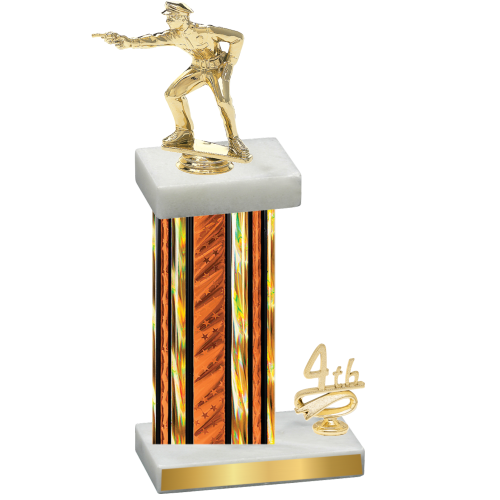 Accented Single Orange Glacier Fourth Place Shooter Trophy